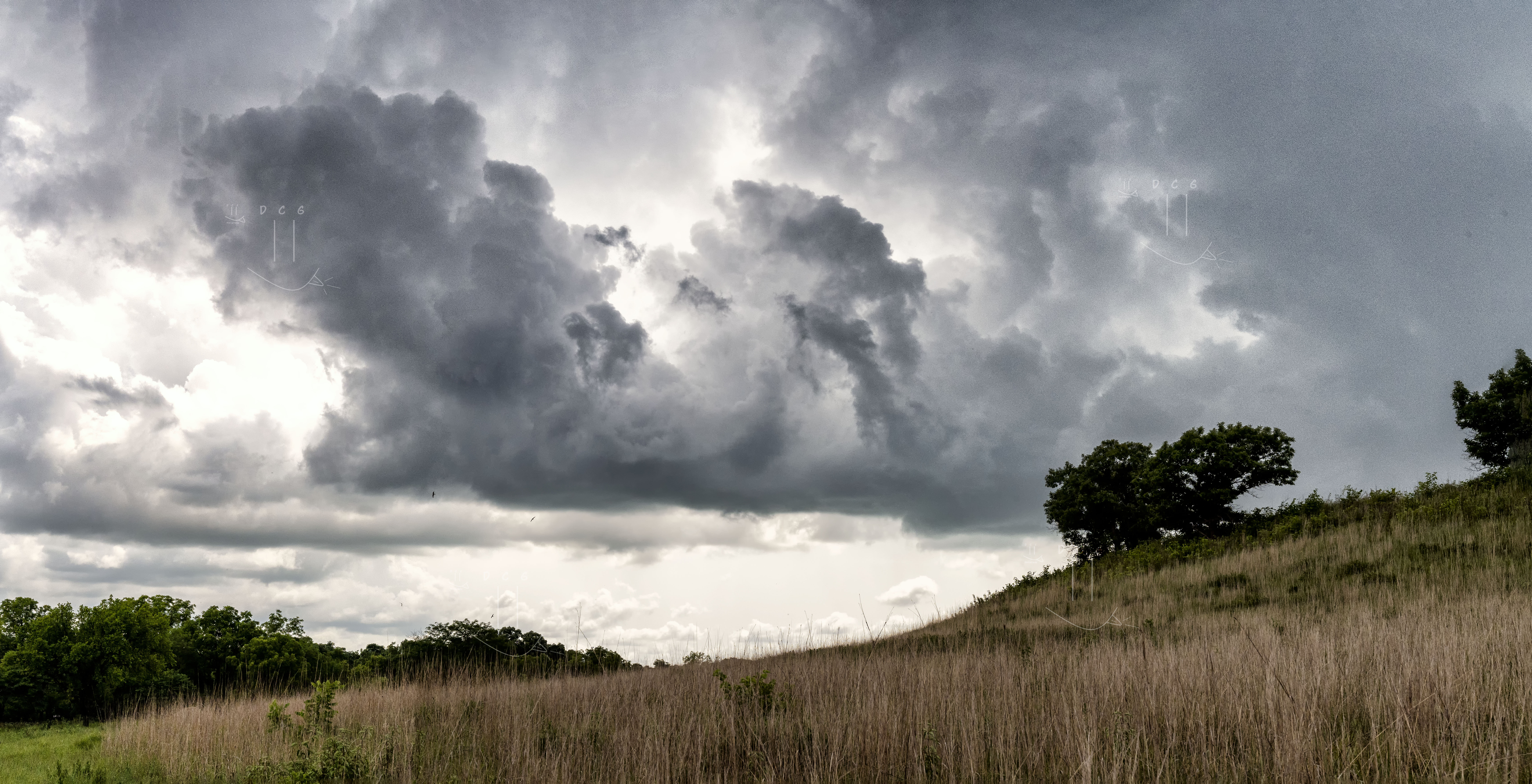 Grassy prairie storm clouds